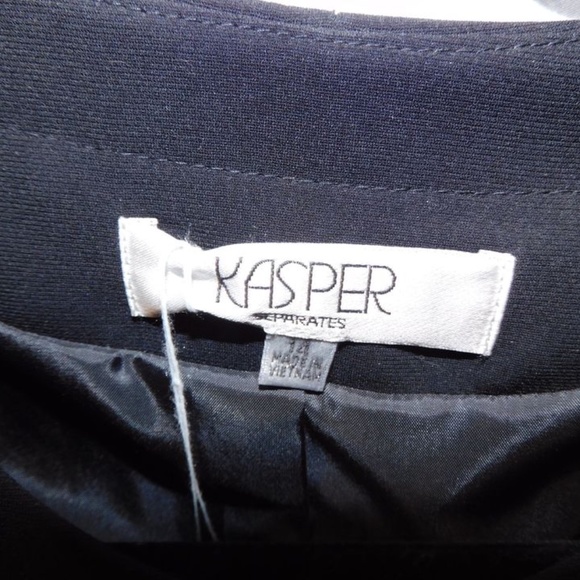 NEW Kasper Lined Button-Down Peacoat Jacket (Size 14 W) Black with Gold Buttons - Picture 3 of 4